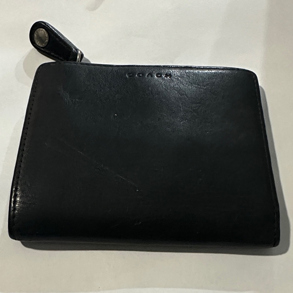 Coach vintage Black bi-fold Leather Wallet